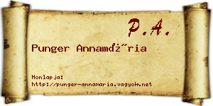 Punger Annamária névjegykártya