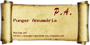 Punger Annamária névjegykártya
